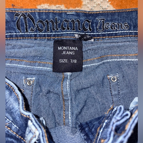 Montana Jeans 7/8 Bling Pocket Skinny Jeans 32” Inseam - Picture 4 of 13